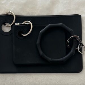 OVenture Black Clutch Trio Set with Silver Accents
